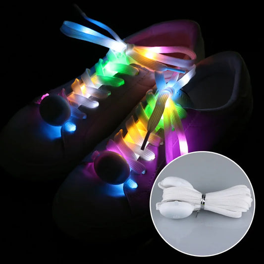 1 Paar LED-Sportschnürsenkel, leuchtende Schnürsenkel, Blitzlicht-Schnürsenkel, Batterien