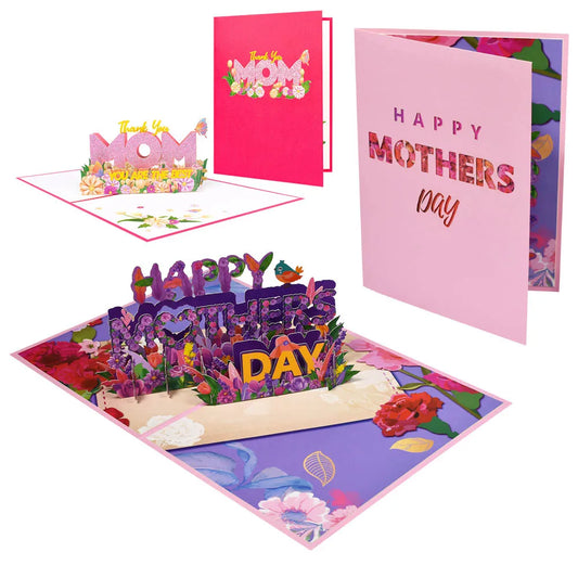 2024 3D-Blumenkarte für Muttertagskarten, 3D-Pop-Up-Geschenke, Blumenstrauß, Grußkarten, Blumen, Happy Mothers Day, Love Mom-Karte