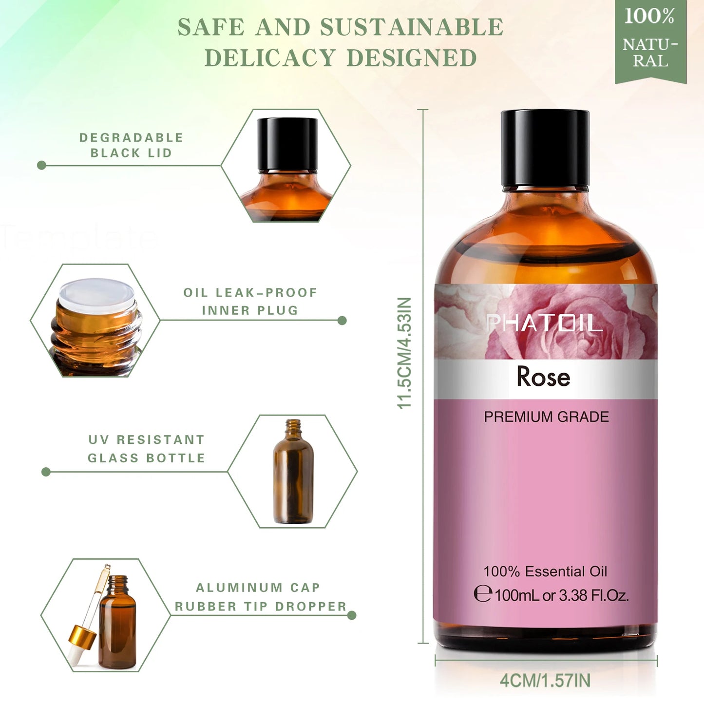 Ätherische Öle, Pure Natural Essential Oils, 100 ml, Humidifier Diffuser Aroma Oil