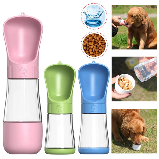 2-in-1 tragbarer Wasserflaschenspender für Hunde, für kleine und große Hunde, Katzen, Welpen, Outdoor-Reisen, Wandern, Trinken, Futternapf, Heimtierbedarf